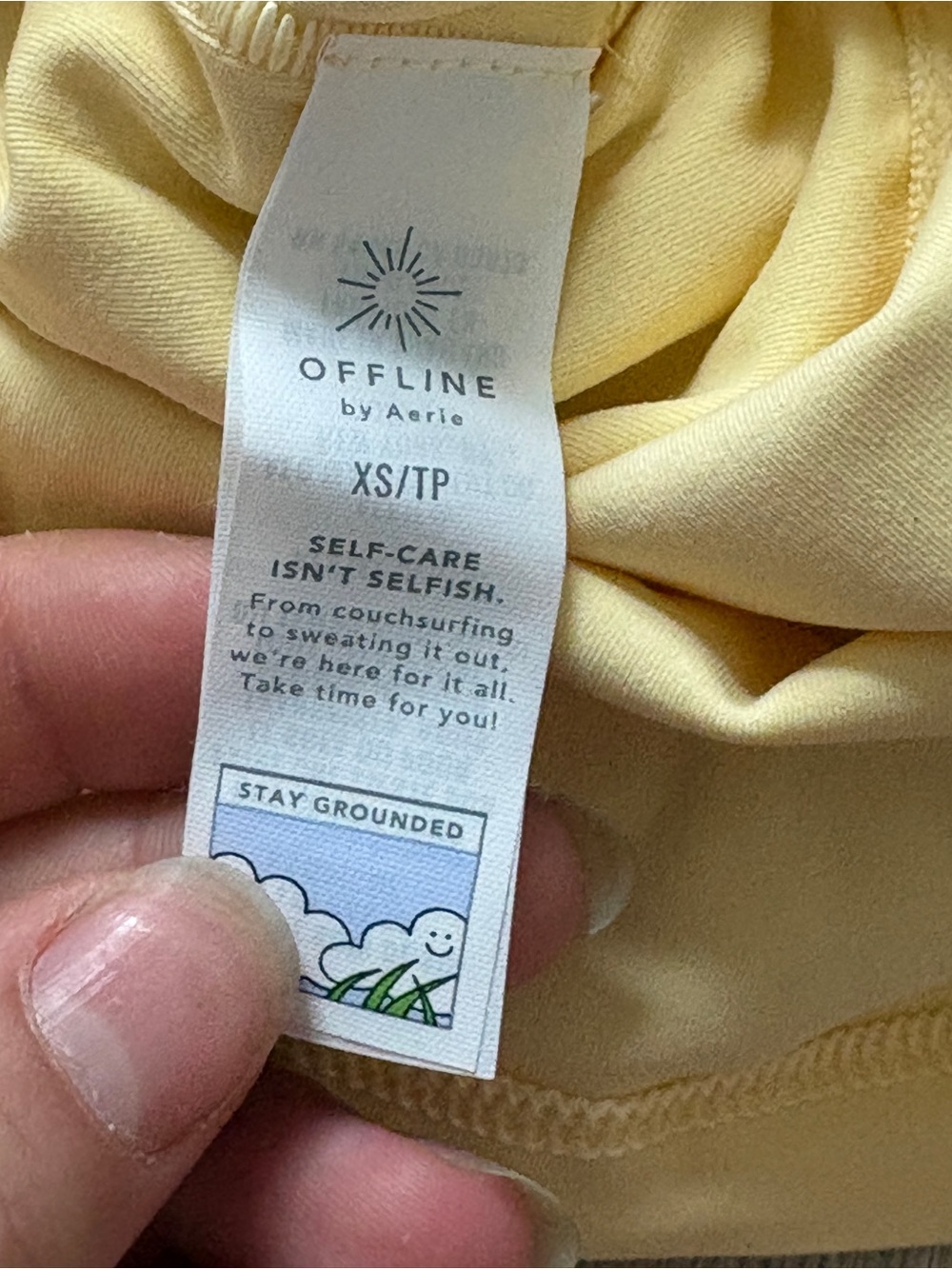 OFFLINE by Aerie Real Me Xtra Women’s Short Sleeve T Shirt in Yellow Notes - Picture 10 of 12
